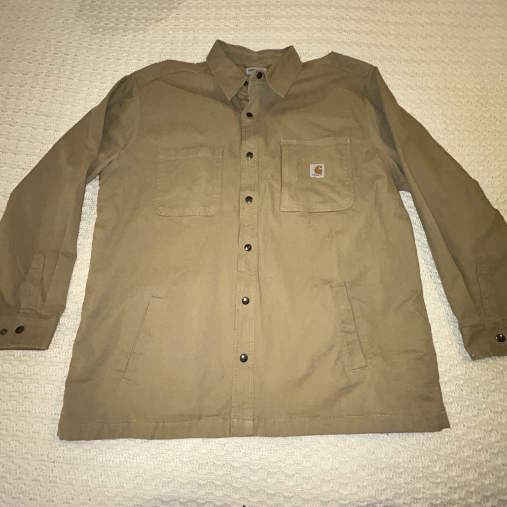 Vintage Carhartt Blanket Lined Rigby Snap Button Shirt Jacket Mens 2XL